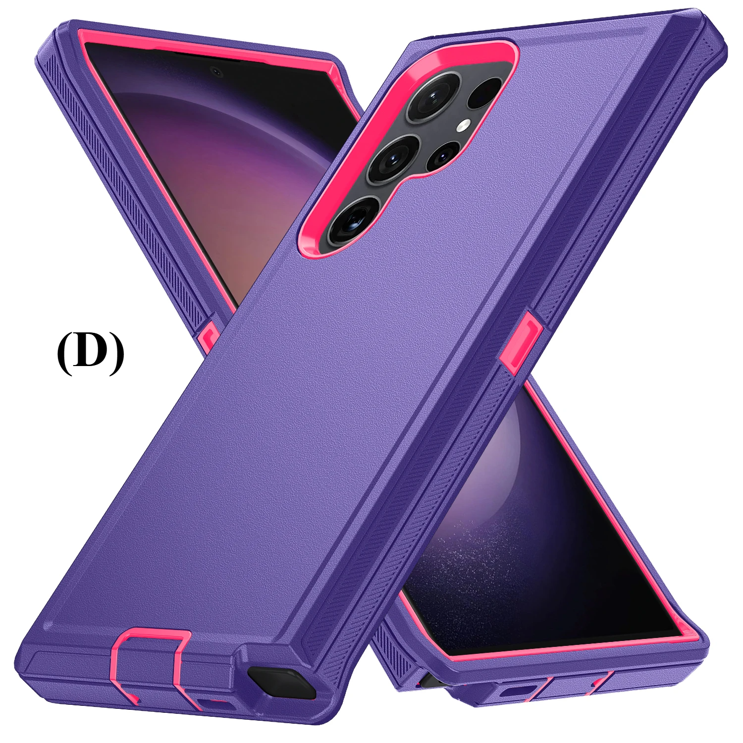 Armor Shockproof Defender Case – for Samsung Galaxy S25 Series - D - Purple & Pink / Pc + tpu / S25plus - Phone Cases