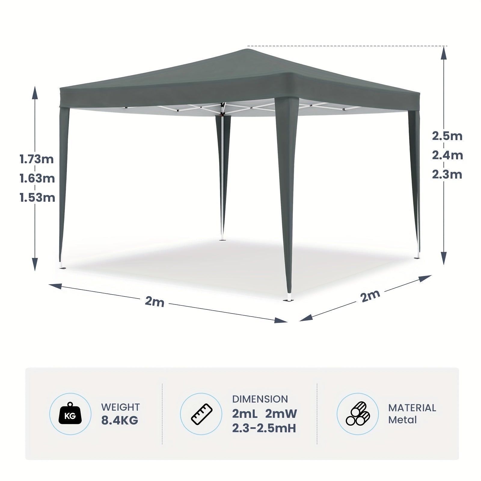 2x2M Waterproof Portable Gazebo Pop Up Canopy Tent by Snagg A Canopy Tent