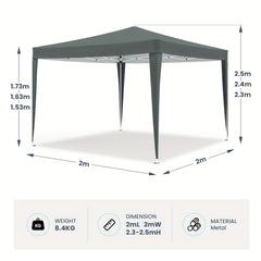2x2M Waterproof Portable Gazebo Pop Up Canopy Tent by Snagg A Canopy Tent