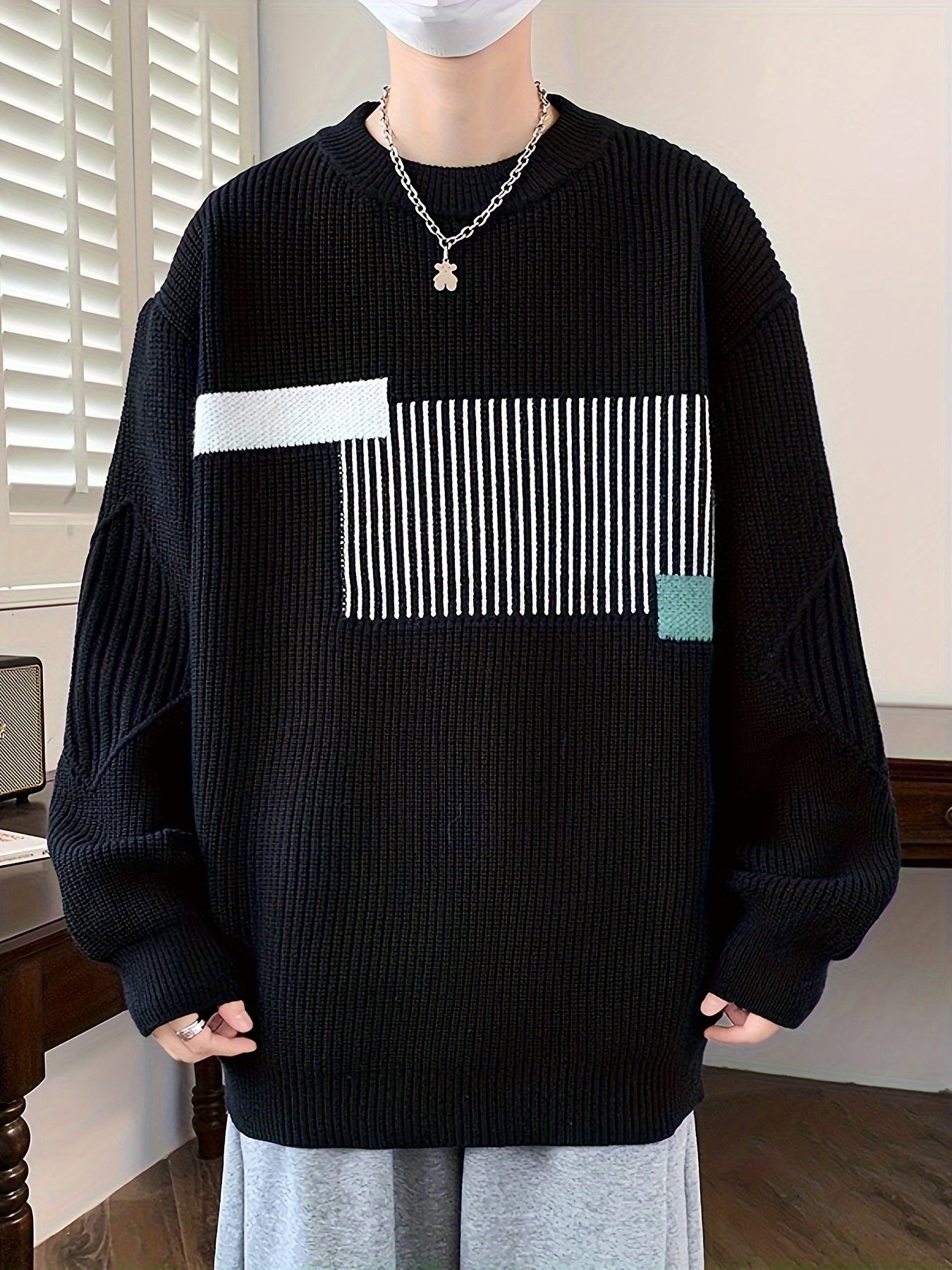 Men’s Geometric Pattern Sweater by Snagg A Jumper