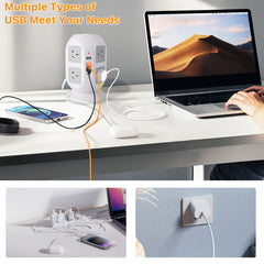 16-in-1 Tower Powerboard with USB-C | Surge Protector Charging Station (3m) by Snagg An Extension Cable