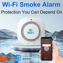 6 Pack Smart WiFi Smoke Detectors – Wireless Interconnected Fire Alarms with Voice Alerts by Snagg A Sensor Alarm