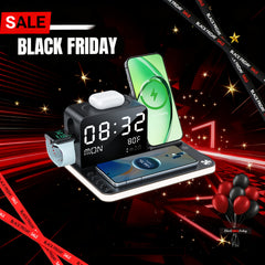 7 in 1 Dual Phone Wireless Charging Station with Night Light & Smart Display