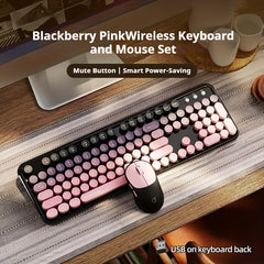 Wireless Keyboard & Mouse Set – 2.4G Connection with Colorful Gradient Design by Snagg A Keyboard
