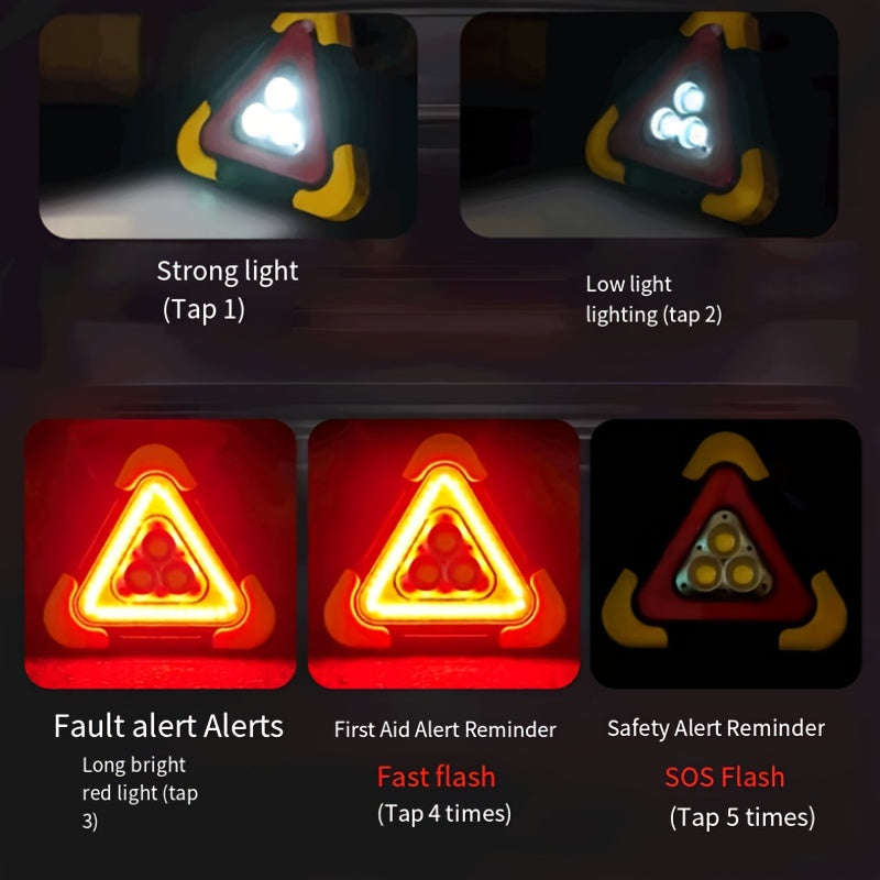 2 Pcs Portable Solar Triangle Warning Light by Snagg A Warning Light