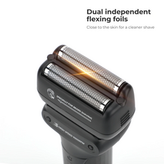 Professional 9000 RPM Dual Purpose Foil Shaver – Titanium Flexing Foils & IPX6 Waterproof System