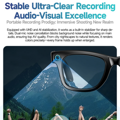 W610 AI Smart Glasses – 8MP HD Camera with 100+ Language Translation