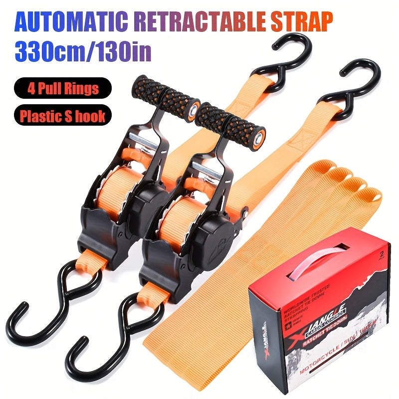 Heavy Duty Retractable Cargo Straps by Snagg A Ratchet Strap