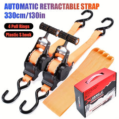 Heavy Duty Retractable Cargo Straps by Snagg A Ratchet Strap