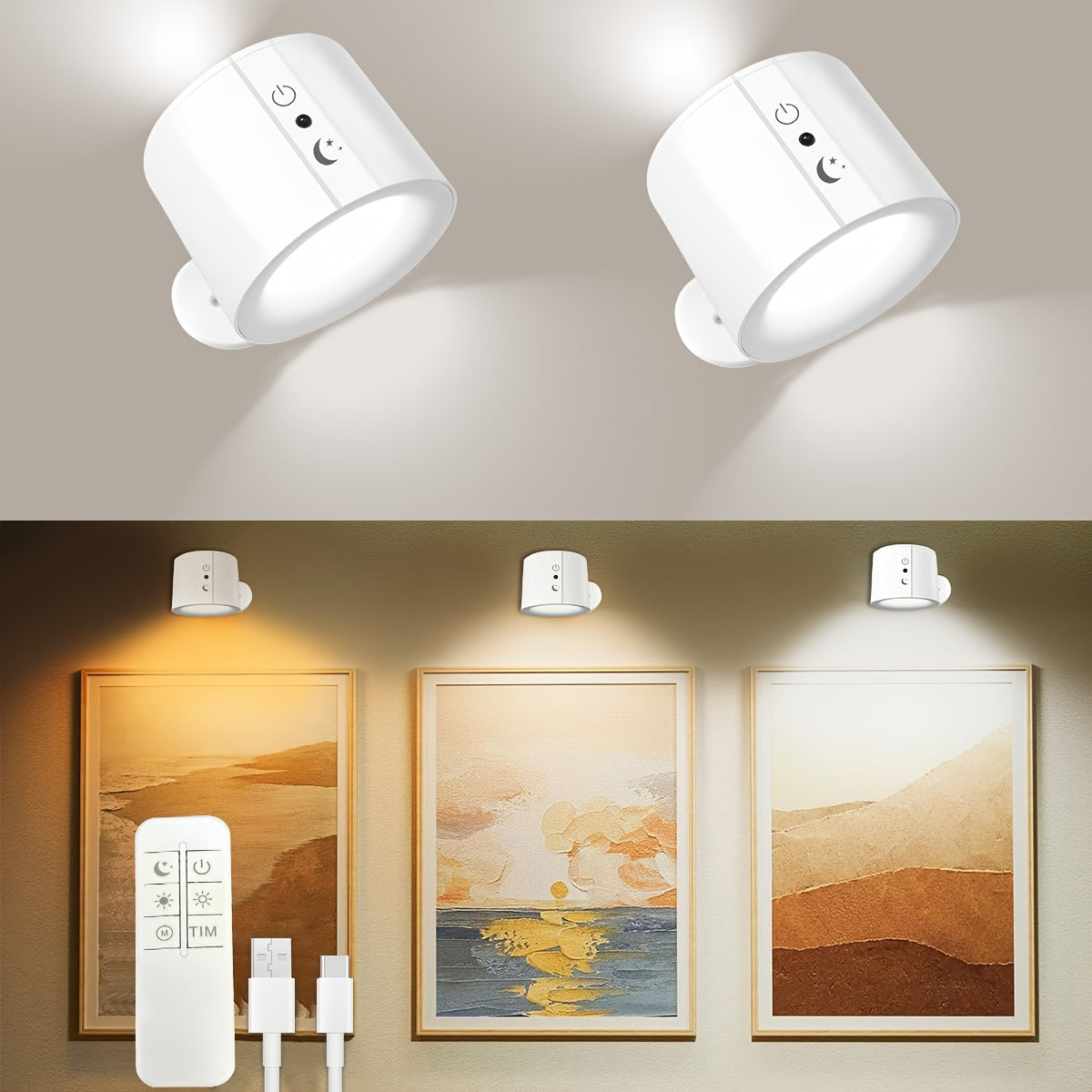 4 pcs USB Rechargeable LED Wall Sconces by Snagg A Wall Light