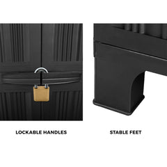 Outdoor Storage Cabinet with Shelves & Hooks by Snagg A Cabinet