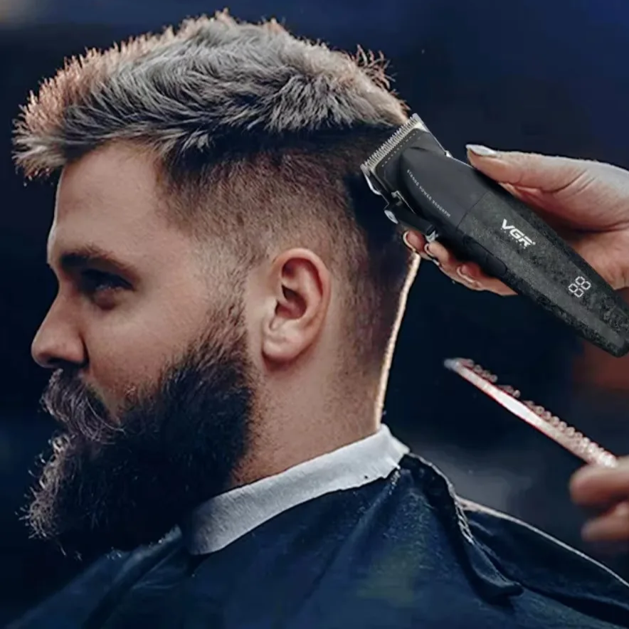 Professional Barber Combo V-640 – 9000 RPM Master Clipper & DLC Precision Trimmer Set with Sturdy Metal Construction