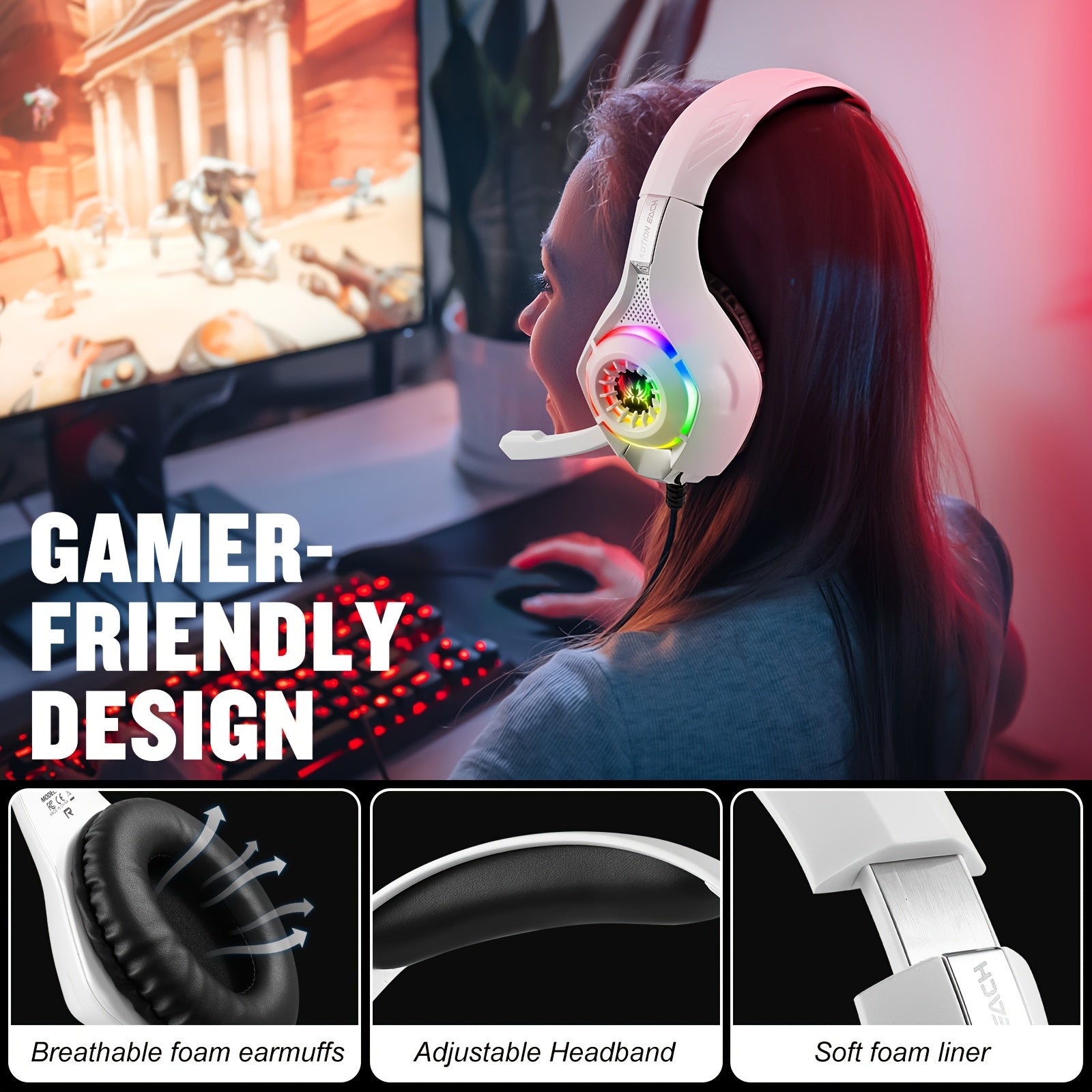 Gaming Headset with Noise Cancelling Microphone for PC, PS4, PS5 & Xbox by Snagg A Gaming Headset