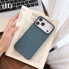 Braided Textured Breathable Shockproof Back Case – for iPhone 15 Series - H - Blueish / Plus - Phone Cases & Covers