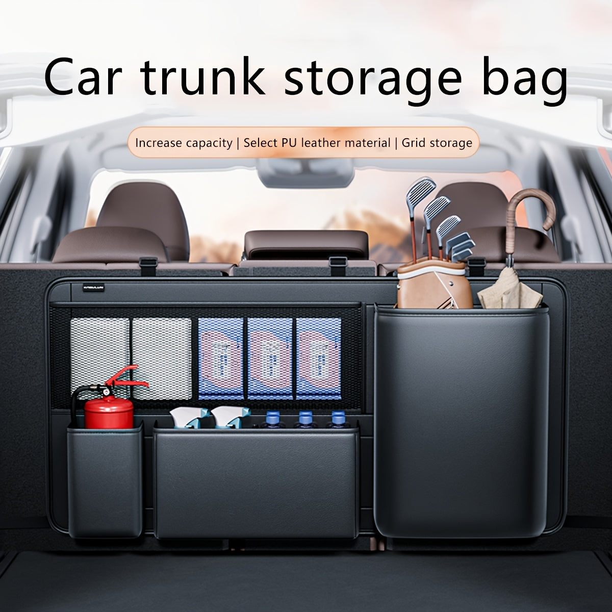 Faux Leather Car Trunk Organizer by Snagg A Storage Box