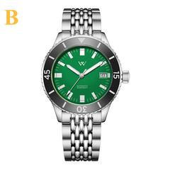Automatic Mechanical Diver Watch – NH35 Ceramic Bezel | Sapphire AR Glass | 200M Waterproof - B - GREEN - Men’s Watches