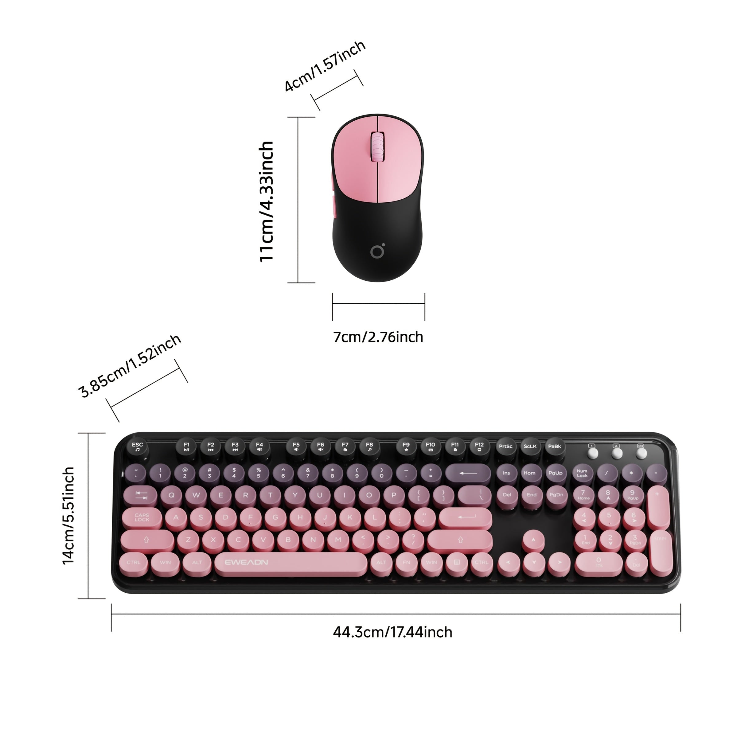 Wireless Keyboard & Mouse Set – 2.4G Connection with Colorful Gradient Design by Snagg A Keyboard