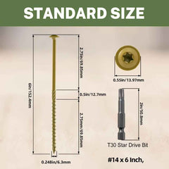 100pcs Heavy Duty Construction Screws - 15.24cm - Power Tools Gadget