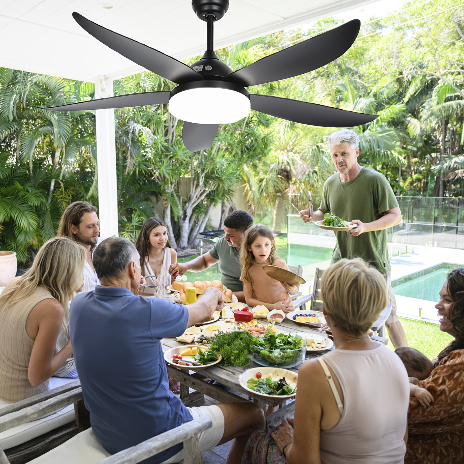 52" Outdoor Ceiling Fan with Light & Remote by Snagg A Fan