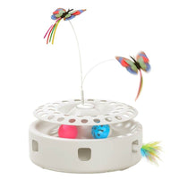 3-in-1 Automatic Cat Toy – Butterfly, Feather & Track Balls - SnaggIt