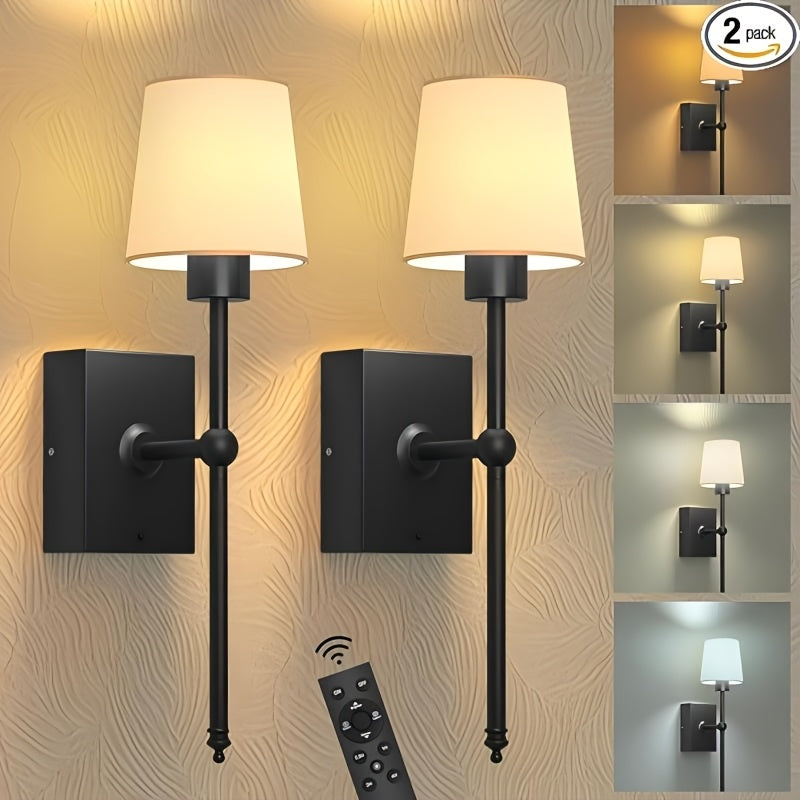 2pcs Black/Gold Wall Lights Rechargeable Battery LED with 3000K–6000K by Snagg A Wall Light