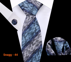 Classic Plaid Tie Set for Men - Necktie with Matching Pocket Square & Cufflinks - Snagg - 44 - Others In Fashion