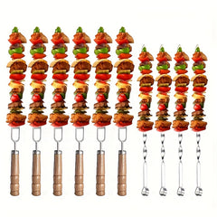 10pcs Stainless Steel BBQ Skewers by Snagg A Skewer