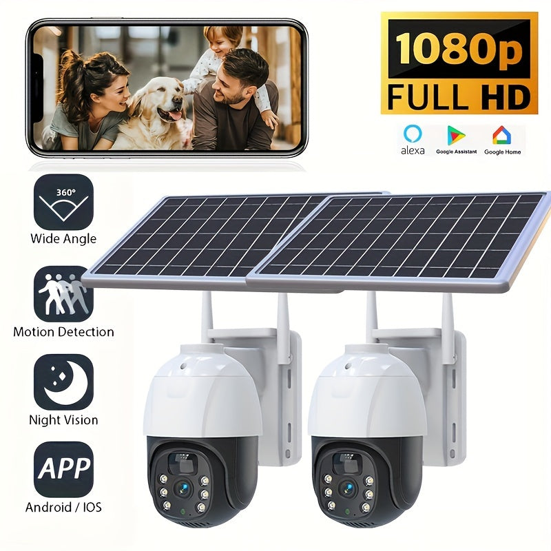 2 Pack 4MP Solar Powered Security Cameras by Snagg An Outdoor Camera