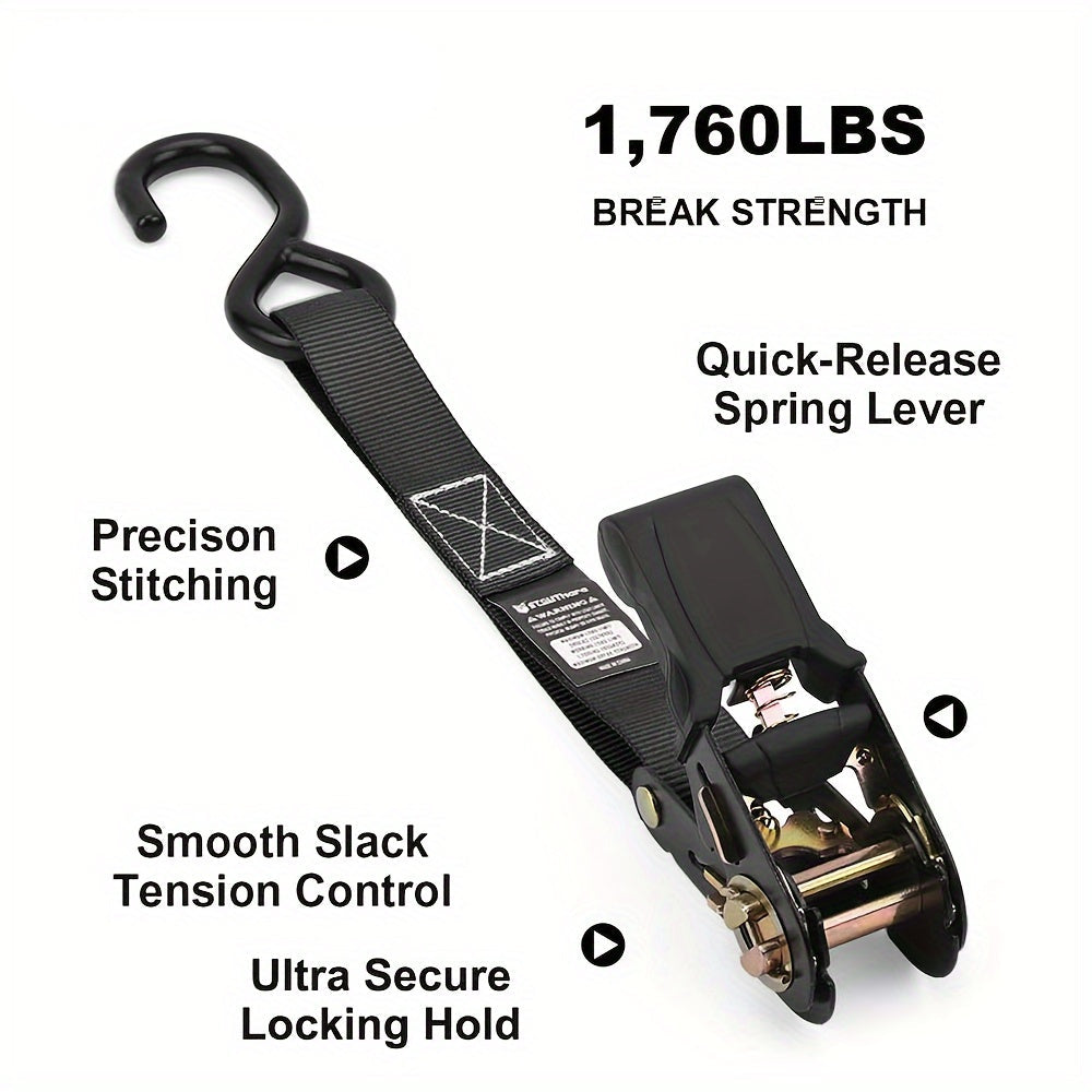 4pcs Heavy Duty Ratchet Straps by Snagg A Ratchet Strap