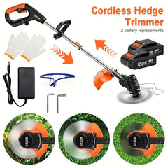 Cordless Lawn Trimmer with 17 Blades & Dual Battery