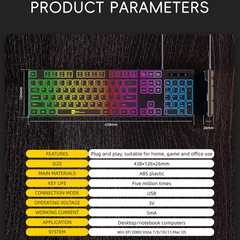 Wired RGB Gaming Keyboard – 104 Key USB Backlit Design with Ergonomic Layout for PC & Laptop by Snagg A Keyboard