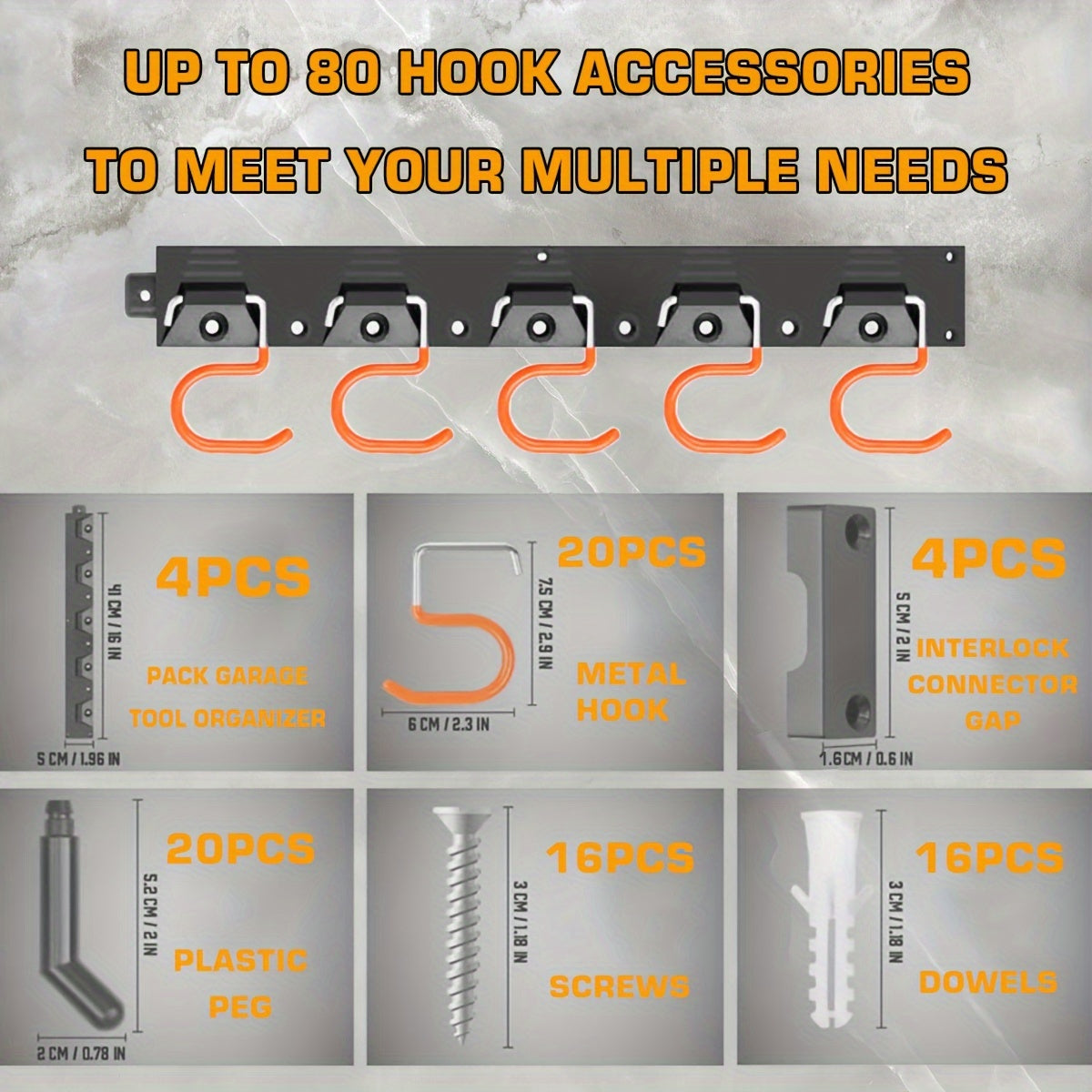 20pcs Adjustable Rack Wall Mounted Tool Organizer by Snagg A Rack