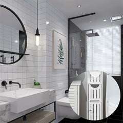 Slim PVC Bathroom Storage Cabinet by Snagg A Cabinet