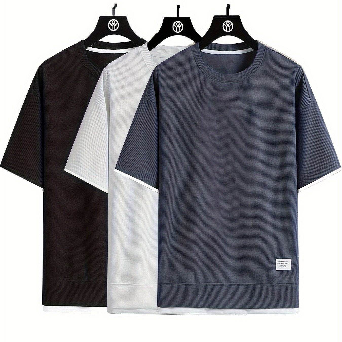 3pcs Men’s Casual Short Sleeve T-Shirts - SnaggIt