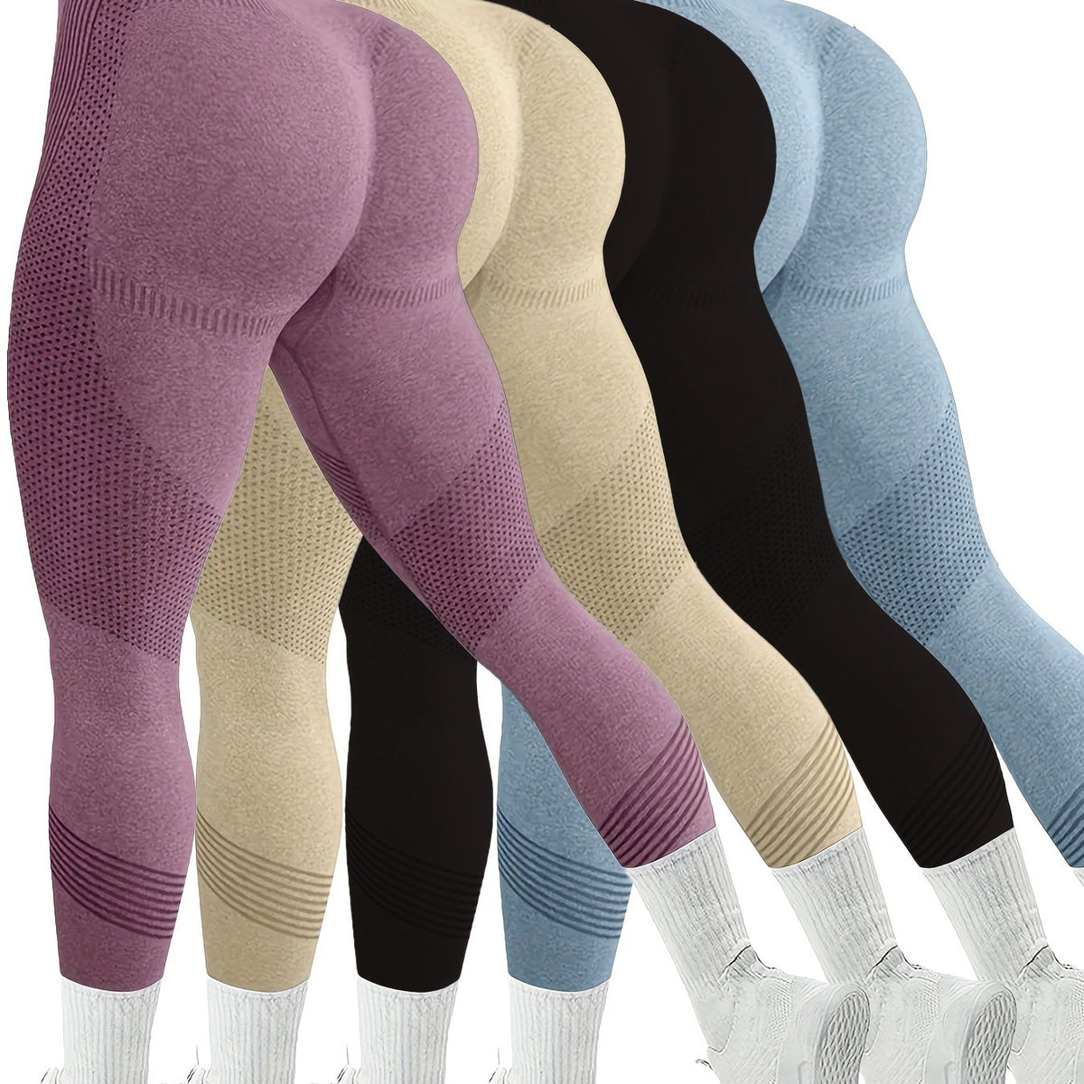Women’s 4-Pack Seamless Stripe Yoga Leggings by Snagg A Pant