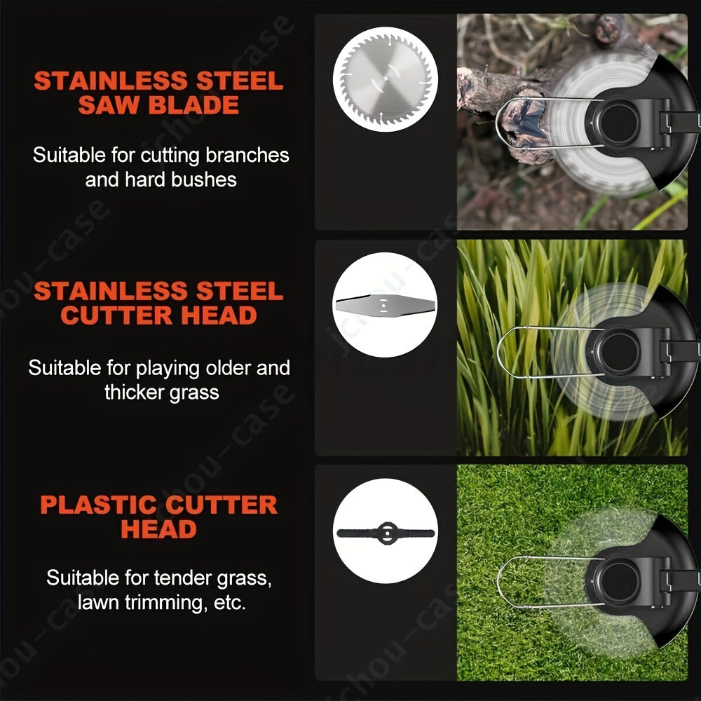 Cordless 21V Lawn Trimmer with Wheels