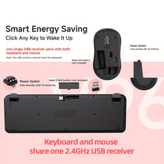 Wireless Keyboard & Mouse Set – 2.4G Connection with Colorful Gradient Design by Snagg A Keyboard