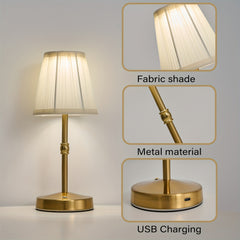 Rechargeable Antique Brass Lamp with Dimmer by Snagg A Table Lamp