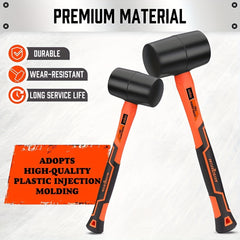 2 Pcs Rubber Mallet Hammer Set - 8oz & 16oz - General Hand Tools