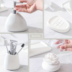 4 Piece White Ceramic Bathroom Set by Snagg A Bathroom Set