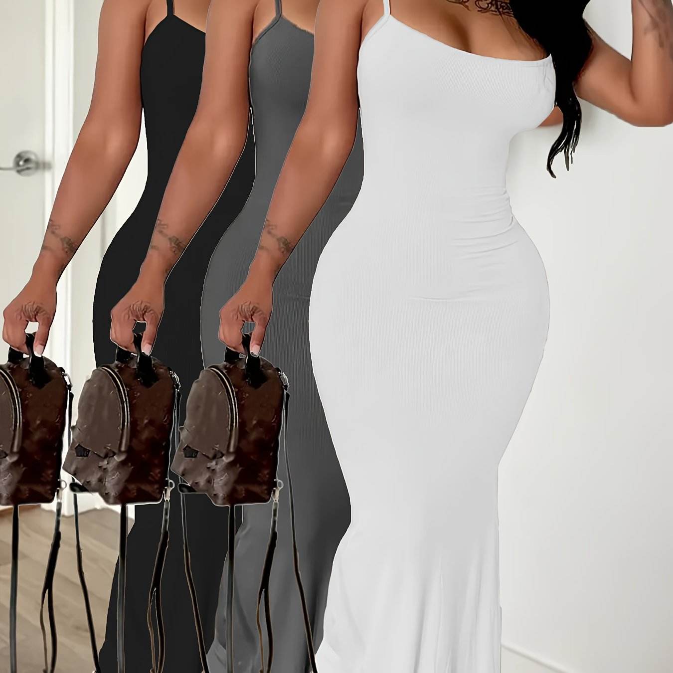 3pcs Women’s Sleeveless Maxi Dresses - SnaggIt