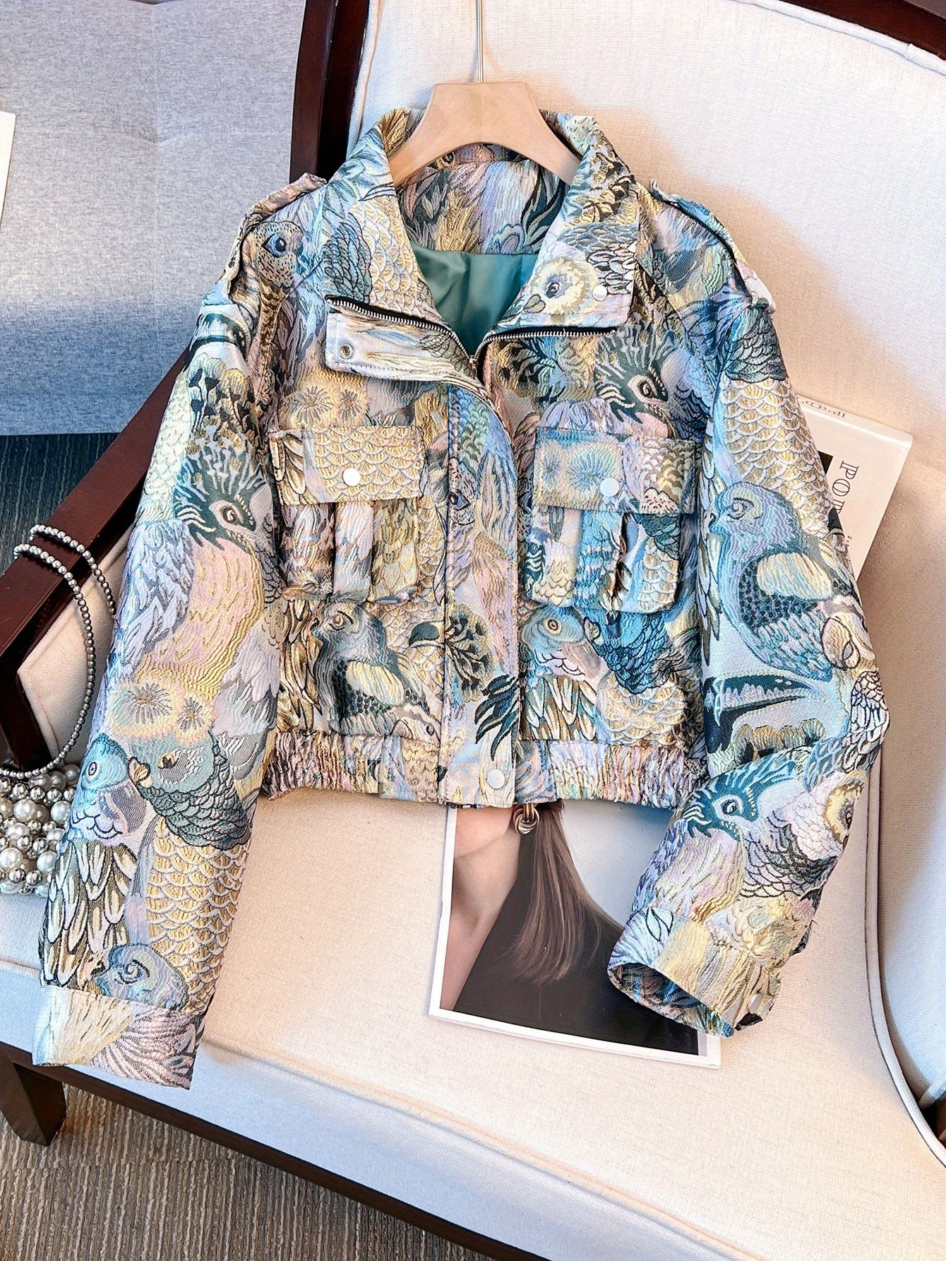 Women’s Floral Embroidered Casual Jacket by Snagg A Jacket