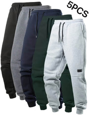 5pcs Men’s Fleece-Lined Jogger Sweatpants - SnaggIt