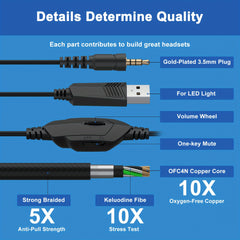 Gaming Headset with Noise Cancelling Microphone for PC, PS4, PS5 & Xbox by Snagg A Gaming Headset