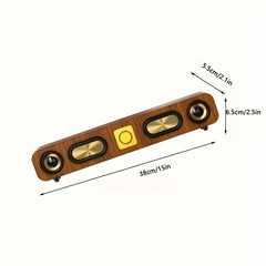 Retro Wood Grain Soundbar – Dual Wireless Speakers with USB, Card Slot & Mic Input by Snagg A Portable Speaker