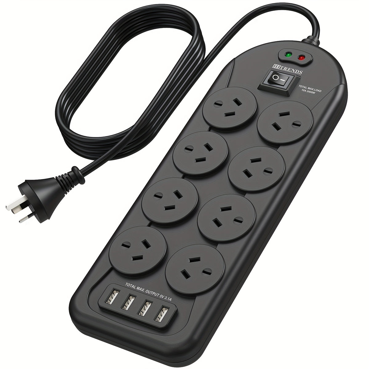 12-in-1 Powerboard with USB | 8 Outlets Surge Protector for Home & Office by Snagg An Extension Cable