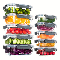 10 Pack Borosilicate Glass Meal Prep Containers by Snagg A Container