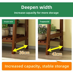 Large Bamboo Plant Shelf with Storage by Snagg A Rack