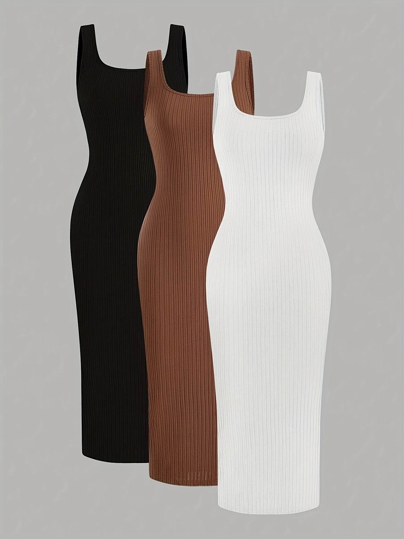3pcs Sleeveless Sheath Dresses - SnaggIt