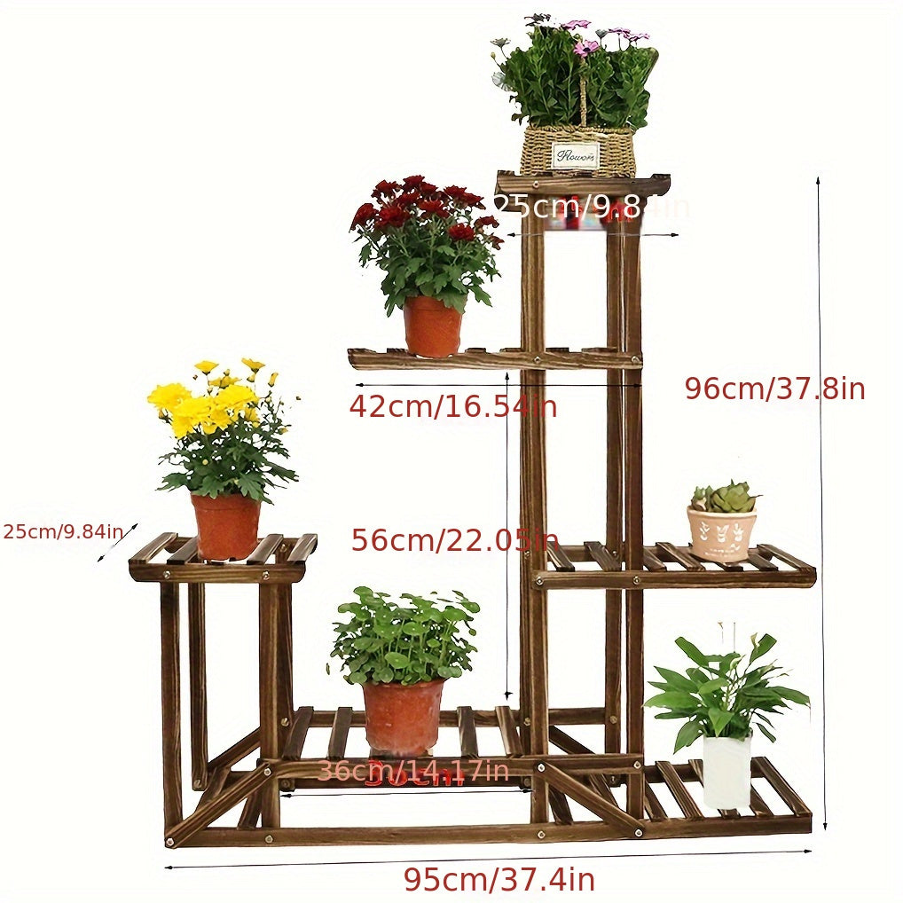 6 Tier Wooden Plant Stand Rack by Snagg A Rack